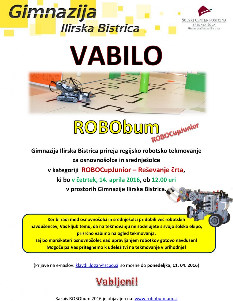 Regijsko tekmovanje RoboCupJunior 2016