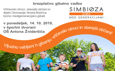 Simbioza giba – brezplačna gibalna vadba za vrtčevske otroke in starejše občane