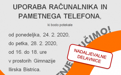 Brezplačne nadaljevalne delavnice Uporaba računalnika in pametnega telefona