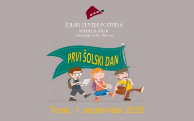 Prvi šolski dan – torek, 1. september 2020