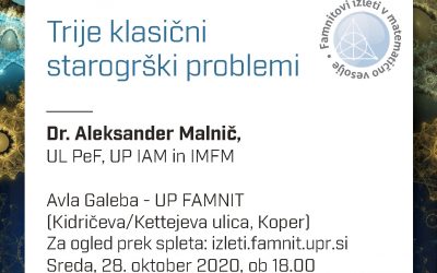 Predavanje »Trije klasični starogrški problemi«