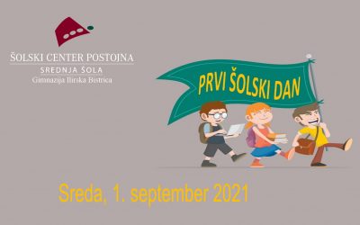 Prvi šolski dan – sreda, 1. september 2021