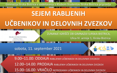 Sejem rabljenih učbenikov in delovnih zvezkov 2021